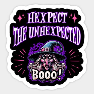 Hexpect The Unhexpected - Witch Quote Sticker